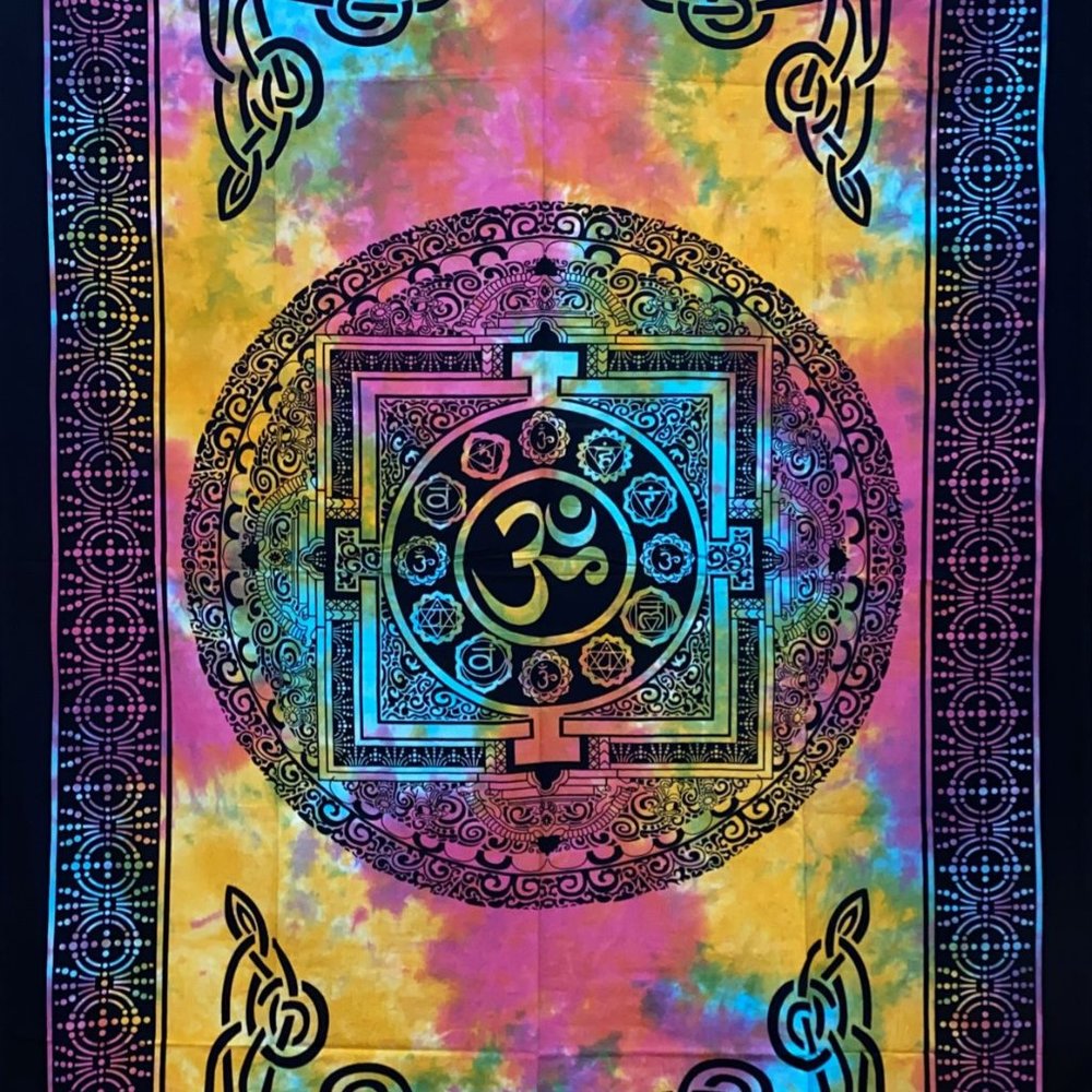 7 Chakras Om Yantra Mandala Tapestry